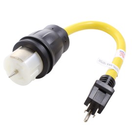 AC WORKS Generator to Transfer Switch 50Amp Inlet Box Adapter (15Amp Household Plug to CS6364 Flexible)