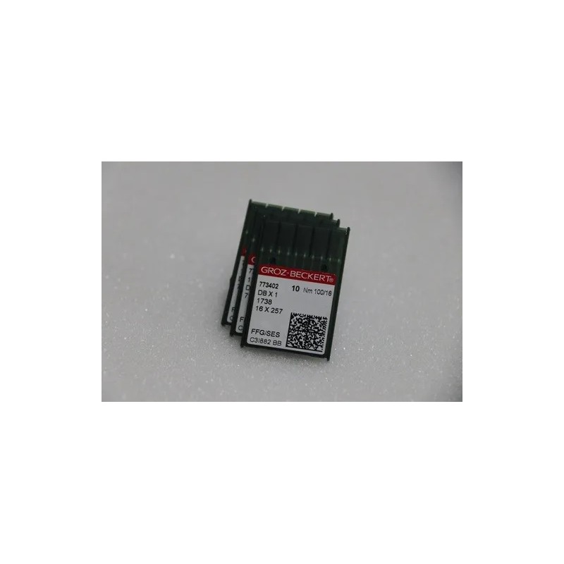 Paquete De 100 Agujas Groz-beckert Para Recta 100/16 Verde Musgo