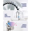 LUFEIDRA Stainless Steel Kitchen Faucet with Sprayer-High Arc Dual Function