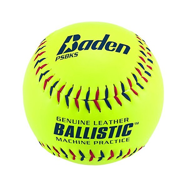 Baden Ballistic Leather Pitching Machine Softball 12" (One Dozen)