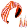 ARATLENCH Game Day Headband Football Team Spirit Orange White Sequins