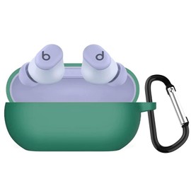 KANOYO Compatible with Beats Solo Buds,Full Body Protection Case,Supports Wireless Charging,Shock Resistant with Beats Solo Buds,With Carabiner (Green)
