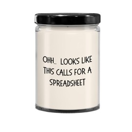 Accountant Gifts Spreadsheet Scented Soy Candle