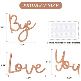 Dripykiaa Love You Bye Wood Sign Home Decor Boho Decor 21.6” Wood Grain Wall Decor Express Love and Warm for Your Family Lovers Wall Art Gift Hallway Entryway Door for Home - Brown