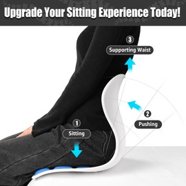 Hlthair Ergonomic Back Support Chair, Lumbar Support Cushion, Back Straightener Posture Corrector Chair for Women Men