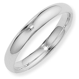 Argentium Silver Wedding Band 4mm Court Ring Size J, Made in England