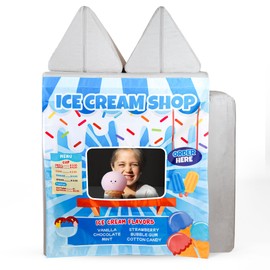 Play Panel for Kid's Play Couch | Play Panel for Children's Foam Sofa | Play Panel for Kid's Play Couch (Ice Cream Shop - Blue)