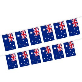 AUPOINT Australian Flag Bunting – 6M String with 20 Flags (14x21cm) – Australia Day Decorations for Outdoor & Indoor – Patriotic Banner for Parties, BBQs, Events & School Celebrations