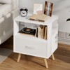 Aenuert Night Stand, White Kids Nightstand with Drawer, Nursery Side