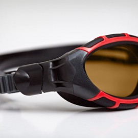 Zoggs Predator Flex Polarized Ultra Smaller Swimming Goggles, Red/Black/Copper Polarized