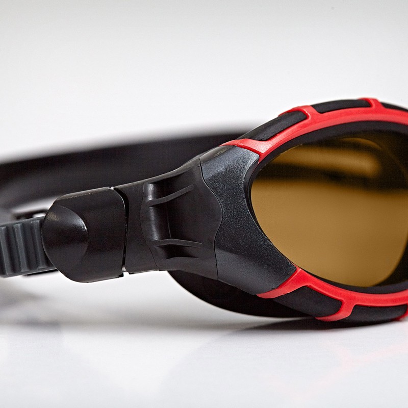 Zoggs Predator Flex Polarized Ultra Smaller Swimming Goggles, Red/Black/Copper Polarized