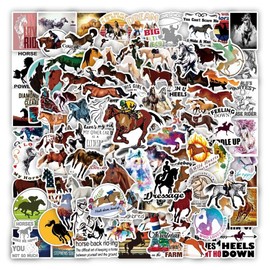 100pcs Horse Stickers, Cute Horse Riding Water Bottle Bulk Stickers for Kids, Vinyl Fall Stickers for Laptop, Horse Gifts for Girls Women Kids