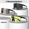 OUTDOORSPARTA Sports Sunglasses (6th Black Temple, Silver Lens)