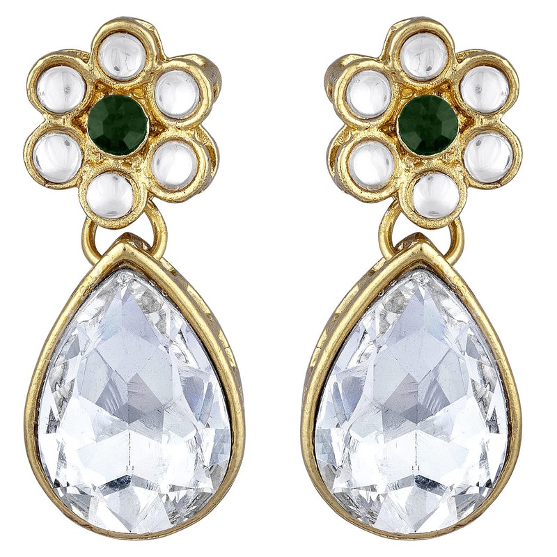 Aheli Pearl Mala Collar verde con pendientes para mujeres Niñas