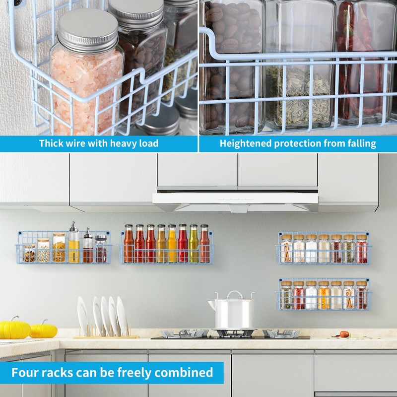 AURIKAR Spice Rack Wall Mount, Wall Spice Organizer for Kitchen