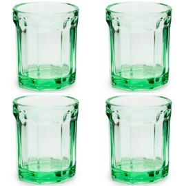 Serax Drinking Glasses Set of 4 | Fish & Fish glassware by Paola Navone | 7.44 FL oz Clear Green Water Glass Cups without Lids | Home Essentials, Kitchen Set | Drinks, Juice, Coffee
