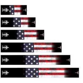 White Water Archery Black Laminated for God and Country American Flag Fade 2 Arrow Wraps 15 Pc Pack Choose Length Width (5.75)