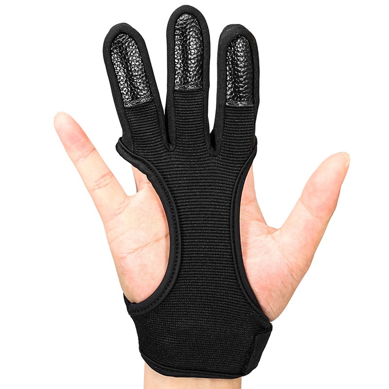 1PC Archery Gloves Shooting Hunting Leather Three Finger Protector Archery