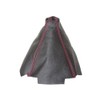 GEAR GAITER BLACK LEATHER WITH RED STITCHING
