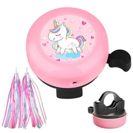 UYUYong Bicycle Bell 1 Piece Unicorn Bicycle Bell with 1 Pair of Handlebar Tassels Bicycle Bell Pink Bicycle Bell Accessories for Bicycles Balance Bike Scooter