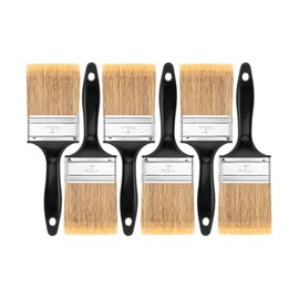 Bates- Paint Brushes, 3-Inch, 6 Pack, Plastic Handle Flat Paint Brushes for Walls, Furniture Paint Brush Set, Wall Paint Brushes for Painting Walls, Painting Brush for Paints, 3 Inch Paint Brush