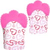 Vicloon Baby Teething Set, 2 Pack Teething Mittens for Baby, Includes 2 Silicone Mitten Teether Glove, Teething Glove, Infant Soothing Pain Relief Mitt Baby Teether Mits for Baby（Rose Red）