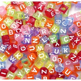 500 PCS Squared Acrylic Alphabet Cube Beads Letter Beads Plastic Letter Beads ABC Beads Spacer Cube for Jewelry Making DIY Crafts Bracelet Necklaces Earring (6x6mm)