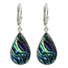 I-be, Paua Shell Abalone Drop Earrings, 925 Silver, 398204 KB, Sterling Silver, Abalone