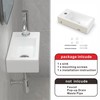 J-FAMILY Small Wall Mount Bathroom Sink Rectangle Ceramic Mini Vessel