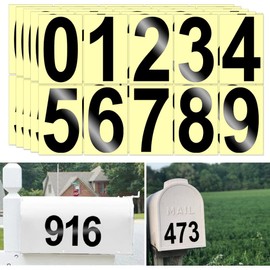 4 inch Black Mailbox Numbers Sticker (0-9, 5 Sets) Claasic Waterproof Self Adhesive Vinyl Numbers for Mailbox, Signs, Window, Door, Cars, Trucks, Home, Business, Address Number