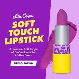 Lime Crime Soft Touch Comfort Matte Lipstick, Stellar Pink (Light Pinky Nude) - Flirty Retro Shades - Full-Coverage Long Lasting, Lip Lining & Soft Formula for All-Day Wear - Talc-Free & Paraben-Free