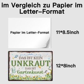 Putuo Decor 1 Piece German Vintage Metal Tin Sign "Das ist kein Unkraut das ist Gartenkunst" Wall Art Decor for Home, Farmhouse, Garden, Backyard, 7.8 x 11.8 Inch