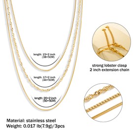 Elegance 11 designs Gold Thin Necklace for Women Tarnish 18K Gold Plated Stainless Steel Dainty Waterproof Gold Necklace Set for Women Gifts Jewelry Stainless Steel No, Stainless Steel, No Gemstone