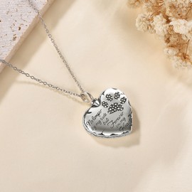 YFN Pet Urn Necklace Sterling Silver Dog Cat Paw Cremation Necklace for Ashes Pet Paw Print Memorial Jewelry for Women Men