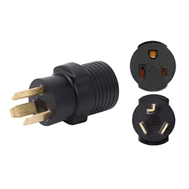 ONETAK NEMA 10-30P to 6-50R Compact 240V 30 Amp 3 Prong Male Plug to 3 Prong Receptacle Dryer Welder Power Cord Adapter