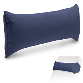 Coast Modern Outdoor Lounge Chair Pillow with Strap - Waterproof Headrest Pillow for Pool Lounger & Patio Chaise Cushion, Navy