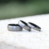 SHINYSO 6mm Tungsten Carbide Rings Black Matte Engagement Wedding Band