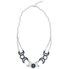 Alchemy Gothic Tres Lunae Pendant Necklace Silver-Coloured