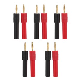 Set of 5 Banana Plug Adapters 2 mm / 0.08 in Male to 4 mm / 0.16 in Female Red Black Banana Plug for Electronic Instrument Equipment
