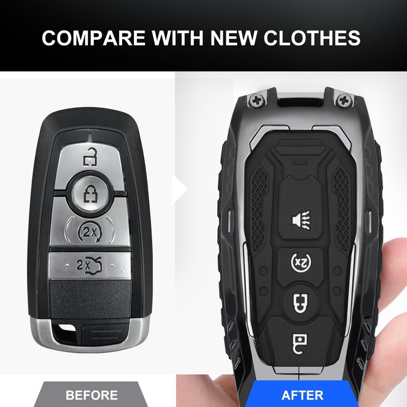 Key Fob Cover Metal Key Shells Protective Case Compatible with