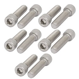 Sourcingmap 1/4"-20 x 7/8" 304 Stainless Steel Full Thread Hex Socket Head Cap Screws 10pcs