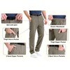 clothin Men's Elastic-Waist Travel Pant Stretchy Lightweight Pant Multi-Pockets Quick