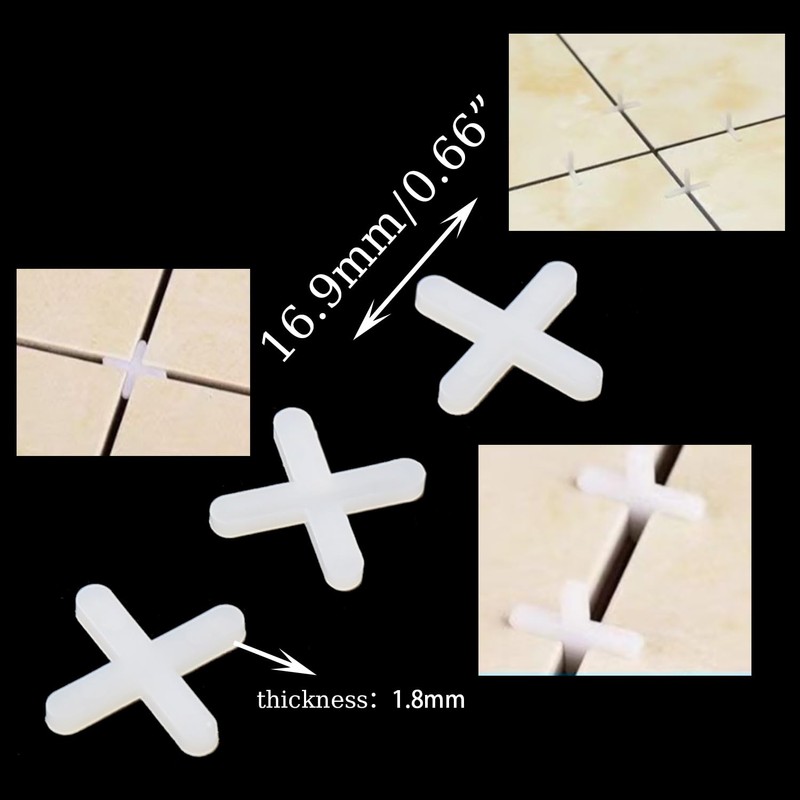 DGZZI 500PCS 3mm Tile Cross White Wall and Floor Tile
