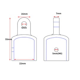 X-STYLE 22mm 316 Stainless Steel Eye End Cap for Marine Boat Bimini Top Fitting Pipe Parts Boat Kayak Canoe Hardware Connection Set of 2