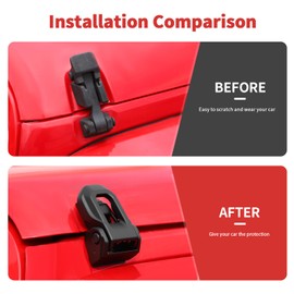 SQQP Metal Hood Latches Kit Compatible with 2007-2025 Jeep Wrangler JK JKU JL JLU & Gladiator JT Hood Lock Hood Pins (Black)