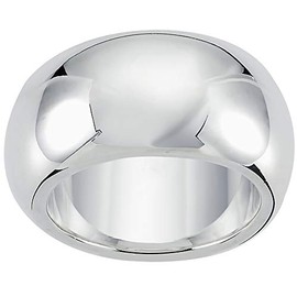 Vinani Design Ring Rounded Bulbous Solid Shiny 925 Sterling Silver 2RHP, Sterling Silver
