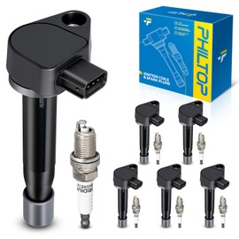 PHILTOP Set of 6 Ignition Coil Pack and Iridium Spark Plugs Fits for 1999-2004 Odyssey,2000-2002 Accord 3.0L,1999-2008 Acura TL,2001-2003 Acura CL