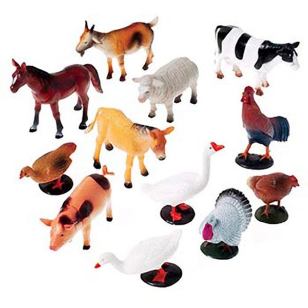 US Toy Company 2386 Farm Animals, 12 piece