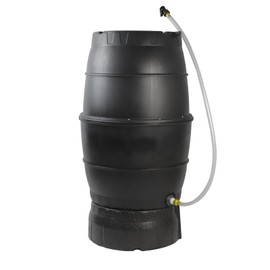 SQUEEZE master SQUEEZE master 50 Gallon Rainwater Collection Barrel with Stand-BPA Free Home Rain Catcher with Outlet Hose-Flatback Designed Water Storage Collection Barrel for Gardens and Plants