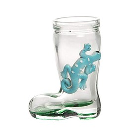 Beachcombers 3.1" Resin Lizard Boot Shotglass Blue